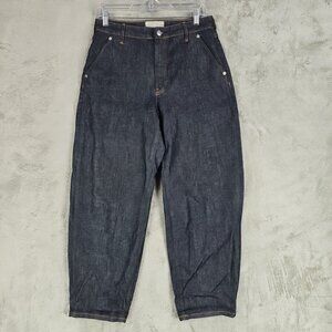 Everlane Jeans Womens 29 The Arc Jean Dark Indigo High Rise Tapered Ankle Barrel